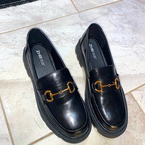 Horsebit Buckle Platform Jordaan Leather Loafers